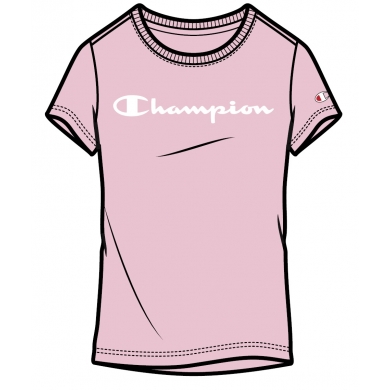 Champion Freizeit-Tshirt (Baumwolle) Classic Big Logo Schriftzug pink Mädchen