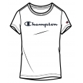 Champion Freizeit-Tshirt (Baumwolle) Classic Big Logo Schriftzug weiss Mädchen