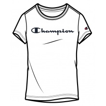 Champion Freizeit-Tshirt (Baumwolle) Classic Big Logo Schriftzug weiss Mädchen