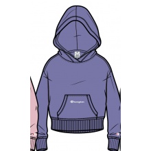 Champion Freizeit Kapuzenpullover (Baumwoll Hoodie) kleiner Schriftzug Print violett Mädchen