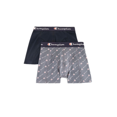 Champion Boxershort (Baumwolle) Unterwäsche 2022 grau/dunkelblau Herren - 2er Pack