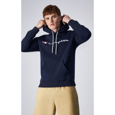 Champion Kapuzenpullover (Fleece-Hoodie) Big Logo Print dunkelblau Herren