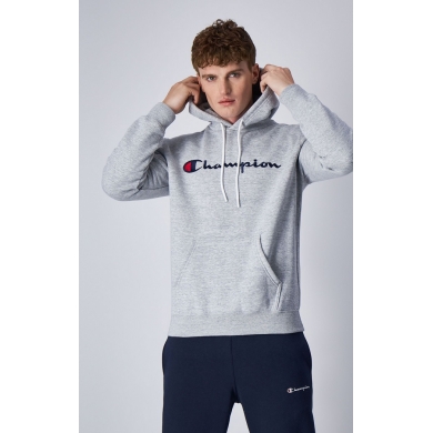 Champion Kapuzenpullover (Fleece-Hoodie) Big Logo Print hellgrau Herren