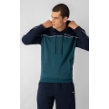 Champion Kapuzenpullover (Hoodie) aus Baumwollfleece in Farbblockoptik laubgrün/dunkelblau Herren