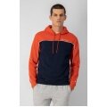 Champion Kapuzenpullover (Hoodie) aus Baumwollfleece in Farbblockoptik rot/dunkelblau Herren