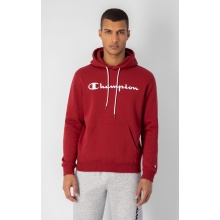 Champion Kapuzenpullover (Hoodie) aus Baumwollfleece Big Logo Print dunkelrot/weiss Herren