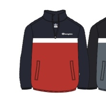 Champion Kapuzenpullover Half Zip (Baumwolle) navyblau/rot Kinder