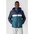 Champion Steppjacke - Stripe mit Kapuze (100% Polyester) - dunkelblau Herren