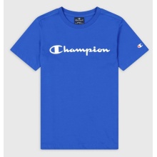 Champion Freizeit-Tshirt (Baumwolle) Crew mit Logo-Schriftzug 2023 royalblau Jungen