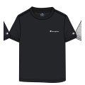 Champion Freizeit-Tshirt (Baumwolle) Crew mit Kleinen-Logo-Schriftzug 2023 schwarz Jungen