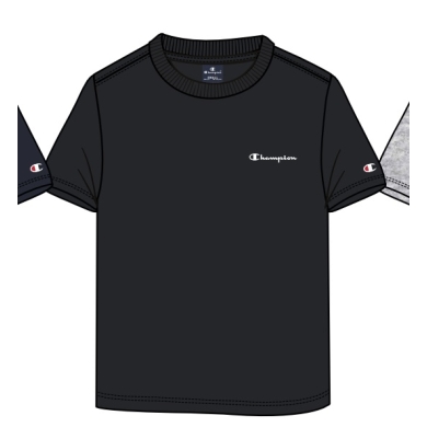 Champion Freizeit-Tshirt (Baumwolle) Crew mit Kleinen-Logo-Schriftzug 2023 schwarz Jungen