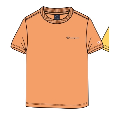 Champion Freizeit-Tshirt (Baumwolle) Crew mit Kleinen-Logo-Schriftzug 2023 orange Jungen