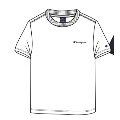 Champion Freizeit-Tshirt (Baumwolle) Crew mit Kleinen-Logo-Schriftzug 2023 weiss Jungen