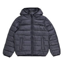 Champion Winter-Steppjacke mit Kapuze - Funktionswattierung, kleiner Logo-Schriftzug - grau Jungen