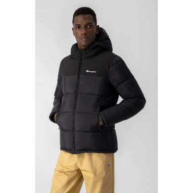 Champion Winterjacke mit Kapuze - Funktionswattierung, mit kleinem Logo-Schriftzug - schwarz Herren