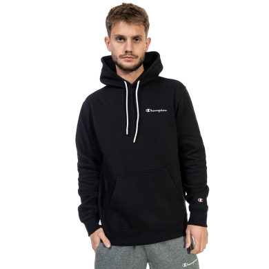 Champion Kapuzenpullover (Fleece-Hoodie) mit kleinem Logo-Schriftzug schwarz Herren