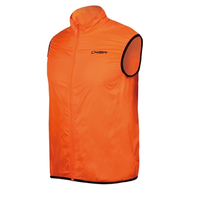 Chiba Fahrrad-Weste Windblocker Safety (extrem leicht - 50 Gramm) neonorange Herren