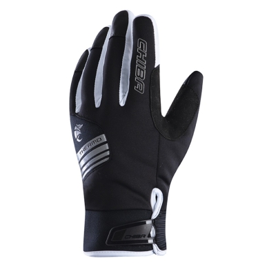 Chiba Winterhandschuhe Thermo X-Cross (wasserdicht, winddicht, atmungsaktiv) schwarz/weiss - 1 Paar