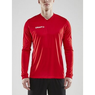 Craft Sport-Langarmshirt (Trikot) Squad Solid - hohe Elastizität, ergonomisches Design - rot Herren