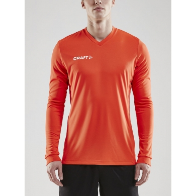 Craft Sport-Langarmshirt (Trikot) Squad Solid - hohe Elastizität, ergonomisches Design - orange Herren