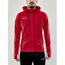 Craft Trainingsjacke Evolve Hood - strapazierfähige Mid-Layer-Kapuzenjacke aus Stretchmaterial - rot Herren