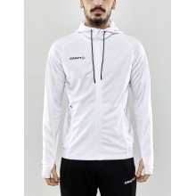 Craft Trainingsjacke Evolve Hood - strapazierfähige Mid-Layer-Kapuzenjacke aus Stretchmaterial - weiss Herren