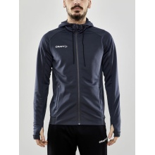 Craft Trainingsjacke Evolve Hood - strapazierfähige Mid-Layer-Kapuzenjacke aus Stretchmaterial - dunkelgrau Herren