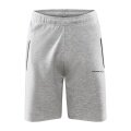 Craft Freizeithose Core Soul Sweatshorts (weiches Material, Seitentaschen mit Reissverschluss) kurz grau Herren