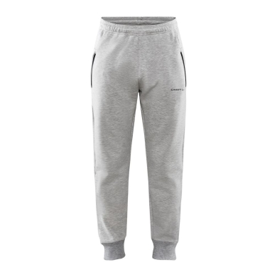 Craft Freizeithose Core Soul Sweatpants (weiches Material, Seitentaschen mit Reissverschluss) lang hellgrau Herren