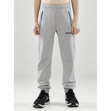 Craft Freizeithose Core Soul Sweatpants (weiches Material, Seitentaschen mit Reissverschluss) lang hellgrau Kinder