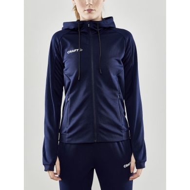 Craft Trainingsjacke Evolve Hood - strapazierfähige Mid-Layer-Kapuzenjacke aus Stretchmaterial - navyblau Damen