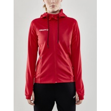 Craft Trainingsjacke Evolve Hood - strapazierfähige Mid-Layer-Kapuzenjacke aus Stretchmaterial - rot Damen