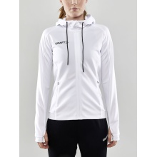 Craft Trainingsjacke Evolve Hood - strapazierfähige Mid-Layer-Kapuzenjacke aus Stretchmaterial - weiss Damen