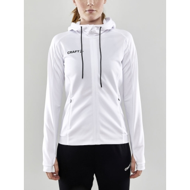 Craft Trainingsjacke Evolve Hood - strapazierfähige Mid-Layer-Kapuzenjacke aus Stretchmaterial - weiss Damen