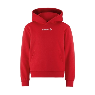 Craft Kapuzenpullover Community 2.0 Logo Hoodie (athletische Passform) rot Kinder