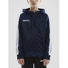 Craft Kapuzenpullover Hoodie Fullzip Pro Control navyblau/weiss Jungen