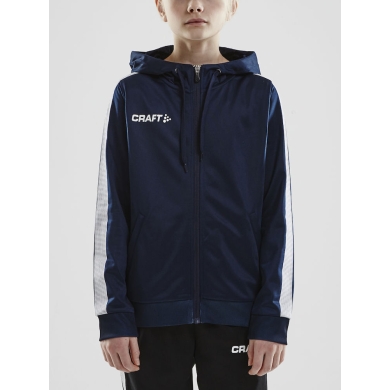 Craft Kapuzenpullover Hoodie Fullzip Pro Control navyblau/weiss Jungen