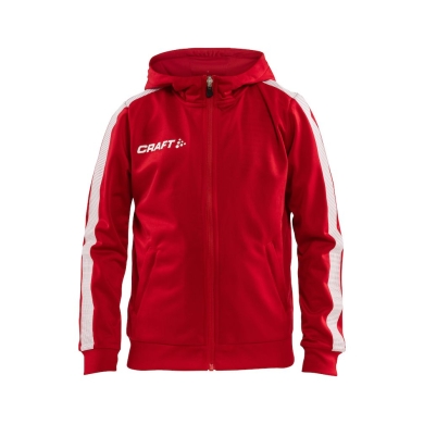 Craft Kapuzenpullover Hoodie Fullzip Pro Control rot/weiss Jungen