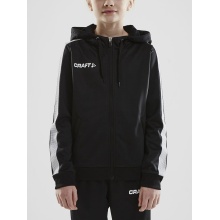 Craft Kapuzenpullover Hoodie Fullzip Pro Control schwarz/weiss Jungen