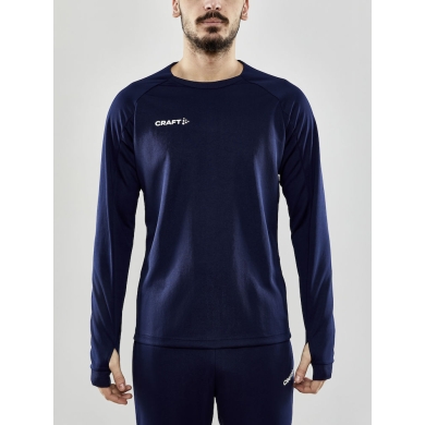 Craft Sport-Langarmshirt Evolve Crew Neck - aus Stretchmaterial - navyblau Herren