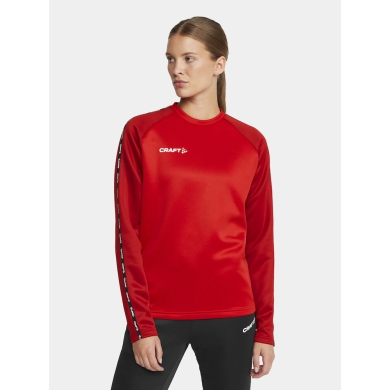 Craft Sport-Langarmshirt Squad 2.0 Crew Neck (rec. Polyester, optimale Bewegungsfreiheit) rot Damen