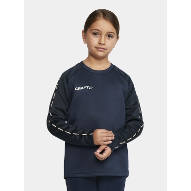 Craft Sport-Langarmshirt Squad 2.0 Crew Neck (rec. Polyester, optimale Bewegungsfreiheit) navyblau Kinder