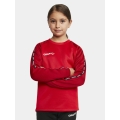 Craft Sport-Langarmshirt Squad 2.0 Crew Neck (rec. Polyester, optimale Bewegungsfreiheit) rot Kinder