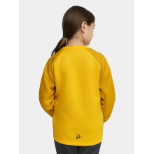 Craft Sport-Langarmshirt Squad 2.0 Crew Neck (rec. Polyester, optimale Bewegungsfreiheit) gelb Kinder