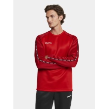 Craft Sport-Langarmshirt Squad 2.0 Crew Neck (rec. Polyester, optimale Bewegungsfreiheit) rot Herren