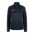 Craft Sport-Langarmshirt Squad 2.0 Halfzip (ergonomisches Design, hohe Elastizität) navyblau Damen