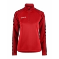 Craft Sport-Langarmshirt Squad 2.0 Halfzip (ergonomisches Design, hohe Elastizität) rot Damen