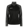 Craft Sport-Langarmshirt Squad 2.0 Halfzip (ergonomisches Design, hohe Elastizität) schwarz/grau Damen