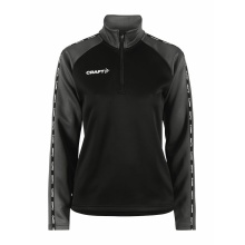 Craft Sport-Langarmshirt Squad 2.0 Halfzip (ergonomisches Design, hohe Elastizität) schwarz/grau Damen