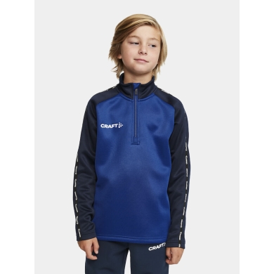 Craft Sport-Langarmshirt Squad 2.0 Halfzip (ergonomisches Design, hohe Elastizität) kobaltblau/navyblau Kinder